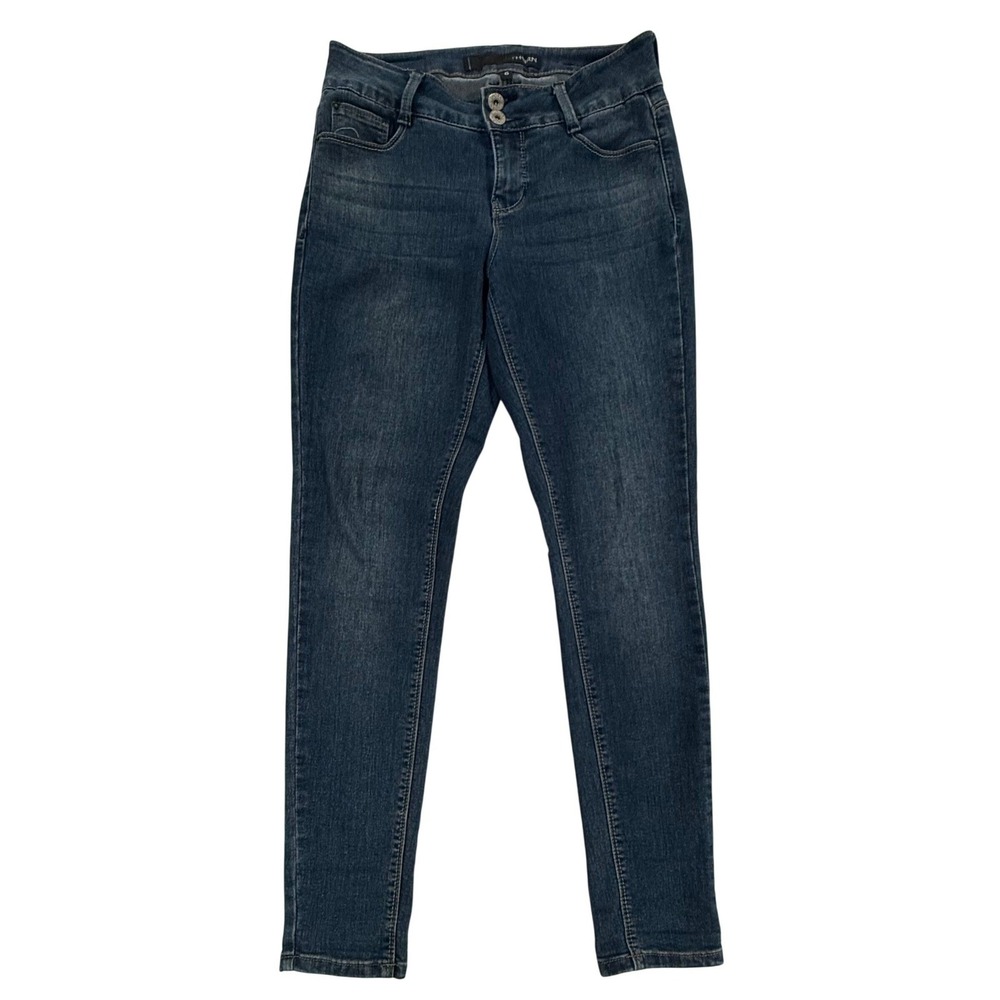 THORN Women's Mid Rise Embroidered Pocket Jeans Size 6 Blue Denim Stretch W389 - Picture 2 of 9